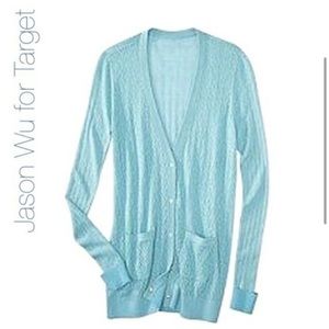 NWOT Jason Wu for Target Long Sleeve Pointelle
Blue Cardigan, XS